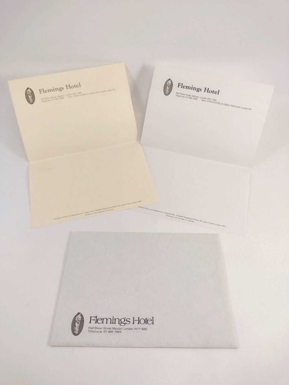 Vintage Flemings Hotel Stationery Set London England Travel Letter Note Paper